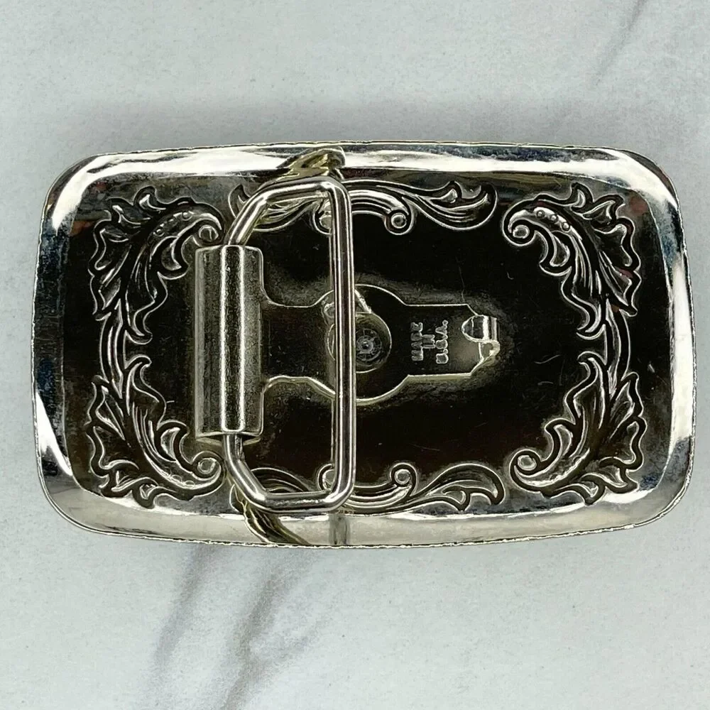 Vintage Leaves Leaf Saddle Western Belt Buckle Made in USA ✨